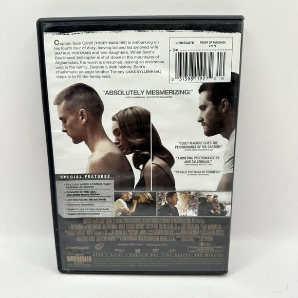 Brothers DVD Movie Lionsgate Widescreen Rated R Tobey Maguire Natalie Portman - Picture 3 of 4